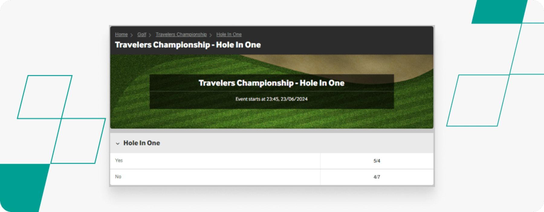 hole in one betting desktop screenshot