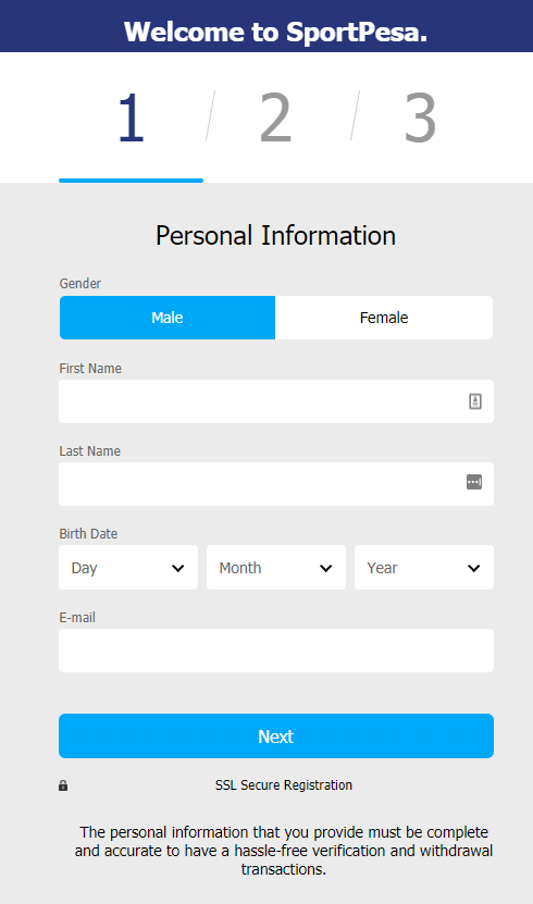 SportPesa Registration