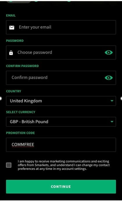 Smarkets Claim Welcome Offer Process Screenshot